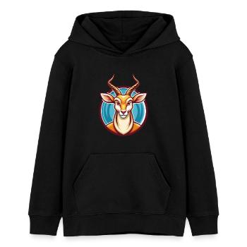 Impala Lustige Kawaii Cartoon Clipart Tier Haustier - Teenager Organic Hoodie Mini Cruiser von Stanley/Stella - Schwarz - Vorne - AI Model Teenager Male light (155cm)