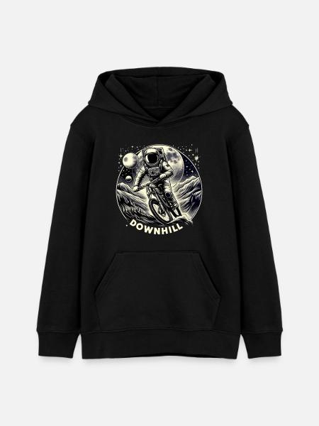 Astronaut Downhill Design - Teenager Organic Hoodie Mini Cruiser von Stanley/Stella - Schwarz