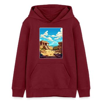 Knossos Palast Griechenland Reiseposter Souvenir WPA - Teenager Organic Hoodie Mini Cruiser von Stanley/Stella - Burgunderrot - Vorne - AI Model Teenager Male dark (155cm)