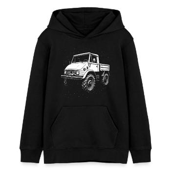 Kraftpaket mit Kultstatus - Teenager Organic Hoodie Mini Cruiser von Stanley/Stella - Schwarz - Vorne - AI Model Teenager Male light (155cm)