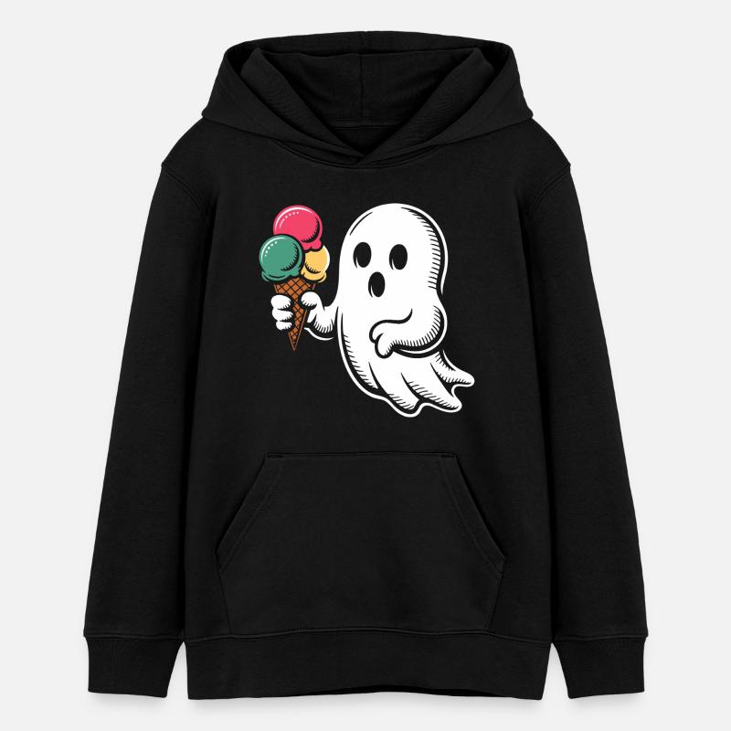 Geist mit Eiscreme - Teens Organic Hoodie by Stanley/Stella - black