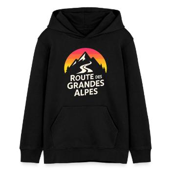 Alps Route Berg Logo - Teenager Organic Hoodie Mini Cruiser von Stanley/Stella - Schwarz - Vorne - AI Model Teenager Male light (155cm)