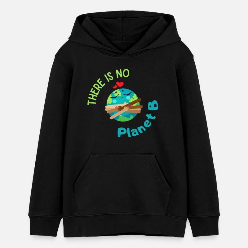 Il n’y a pas de planète B – des graphiques écologiques avec la Terre - Sweat à capuche ado bio Stanley/Stella - noir
