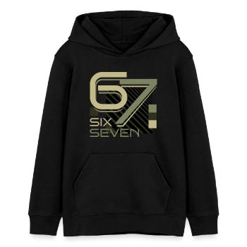 SixSeven - Stanley/Stella junior hættetrøje økologisk - sort - Foran - AI Model Teenager Male light (155cm)