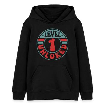 Level 1 Unlocked – Cooles Gamer Design - Teenager Organic Hoodie Mini Cruiser von Stanley/Stella - Schwarz - Vorne - AI Model Teenager Male light (155cm)