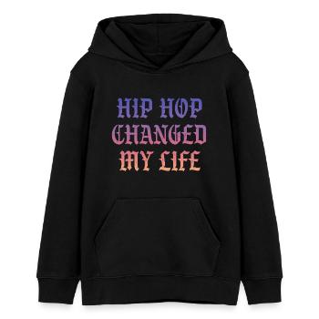 Hip Hop changed my life - Teenager Organic Hoodie Mini Cruiser von Stanley/Stella - Schwarz - Vorne - AI Model Teenager Male light (155cm)