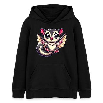 Sugar Glider - Teens Organic Hoodie by Stanley/Stella - black - Front - AI Model Teenager Male light (155cm)
