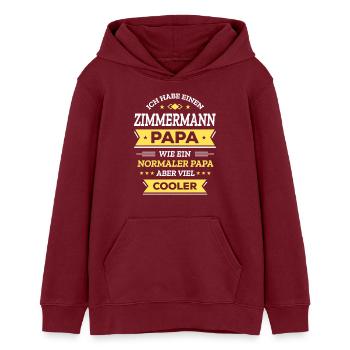 ZIMMERMANN PAPA: GEBURTSTAG, WEIHNACHTEN, VATERTAG - Teenager Organic Hoodie Mini Cruiser von Stanley/Stella - Burgunderrot - Vorne - AI Model Teenager Male dark (155cm)