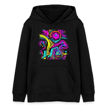 Neon Party UV Electro House Style - Sweat à capuche ado bio Stanley/Stella - noir - Devant - AI Model Teenager Male light (155cm)