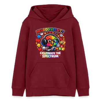 Neurodiversität Autismus Stars Kind - Teenager Organic Hoodie Mini Cruiser von Stanley/Stella - Burgunderrot - Vorne - AI Model Teenager Male dark (155cm)