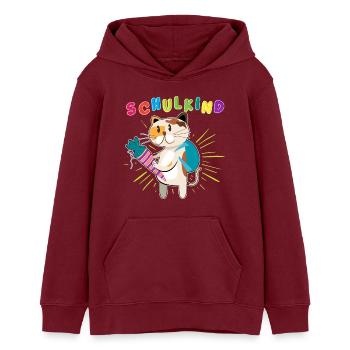Schulstart 2023 - Design für Deinen ABC-Schützen - Teenager Organic Hoodie Mini Cruiser von Stanley/Stella - Burgunderrot - Vorne - AI Model Teenager Male dark (155cm)