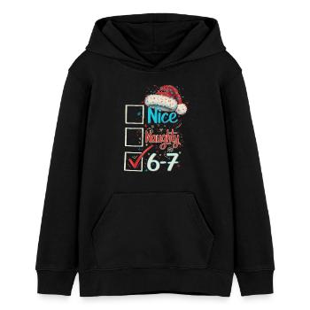 Nice Naughty 6 7 Weihnachten - Teenager Organic Hoodie Mini Cruiser von Stanley/Stella - Schwarz - Vorne - AI Model Teenager Male light (155cm)