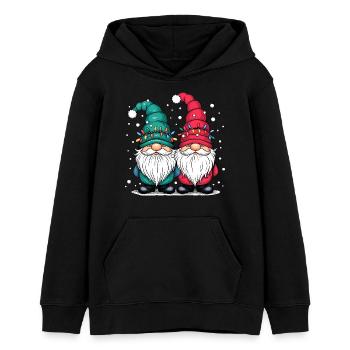 Gnom Gnome Weihnachten Weihnachtspullover Wichtel - Teenager Organic Hoodie Mini Cruiser von Stanley/Stella - Schwarz - Vorne - AI Model Teenager Male light (155cm)
