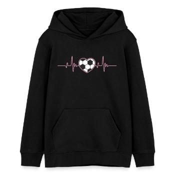 Herzschlag Fußball Fußballspielerinnen Frauen - Teenager Organic Hoodie Mini Cruiser von Stanley/Stella - Schwarz - Vorne - AI Model Teenager Male light (155cm)