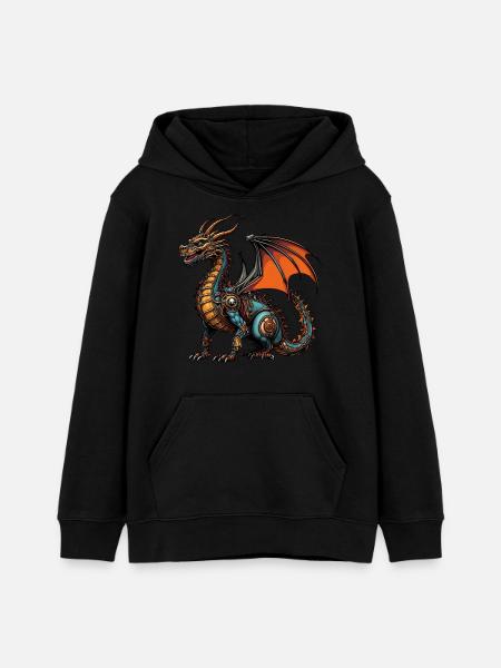 Drache - Teenager Organic Hoodie Mini Cruiser von Stanley/Stella - Schwarz