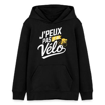 J Peux pas j ai Vélo - Sweat à capuche ado bio Stanley/Stella - noir - Devant - AI Model Teenager Male light (155cm)