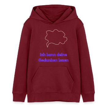 Je peux lire dans tes pensées - Sweat à capuche ado bio Stanley/Stella - bordeaux - Devant - AI Model Teenager Male dark (155cm)