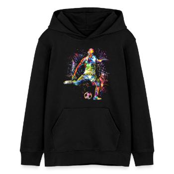 Fussball spielen - Fussball - Fussballspieler - Teenager Organic Hoodie Mini Cruiser von Stanley/Stella - Schwarz - Vorne - AI Model Teenager Male light (155cm)