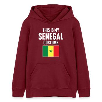 C’est mon costume du Sénégal - Sweat à capuche ado bio Stanley/Stella - bordeaux - Devant - AI Model Teenager Male dark (155cm)