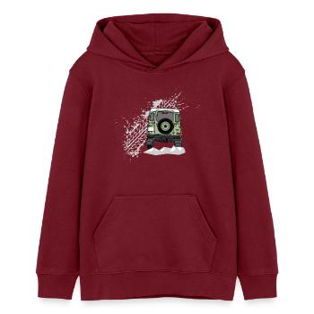 Defender Splash hinten - Teenager Organic Hoodie Mini Cruiser von Stanley/Stella - Burgunderrot - Vorne - AI Model Teenager Male dark (155cm)