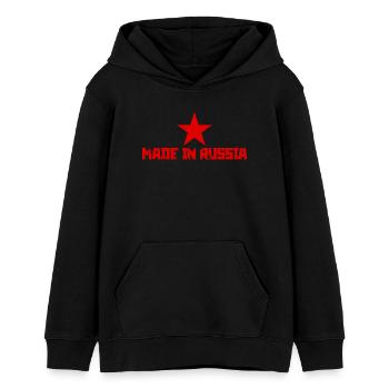 Made In Russia - Sweat à capuche ado bio Stanley/Stella - noir - Devant - AI Model Teenager Male light (155cm)