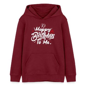 Scénario Joyeux Anniversaire à Moi - Sweat à capuche ado bio Stanley/Stella - bordeaux - Devant - AI Model Teenager Male dark (155cm)