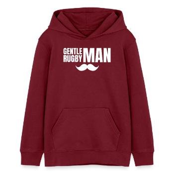 rugby, rugbyman, rugby sport, rugby humour - Teens Organic Hoodie by Stanley/Stella - burgundy - Front - AI Model Teenager Male dark (155cm)