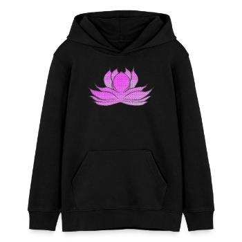 blumenmotive japan, japanische wasserrose - Teenager Organic Hoodie Mini Cruiser von Stanley/Stella - Schwarz - Vorne - AI Model Teenager Male light (155cm)
