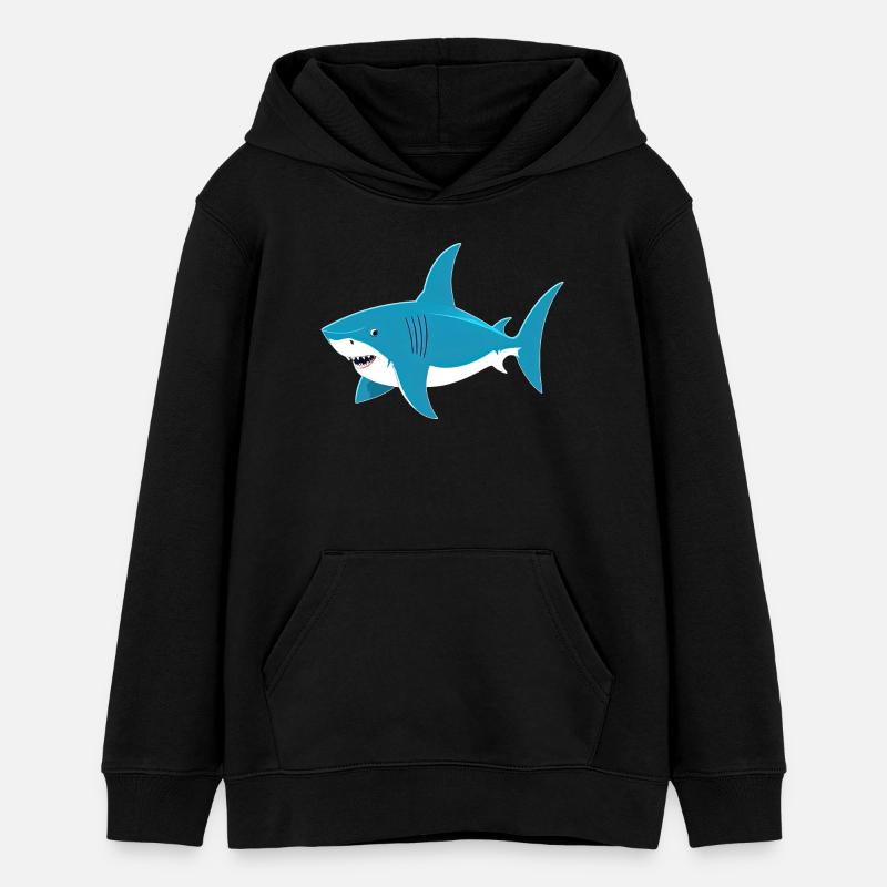Requin - Sweat à capuche ado bio Stanley/Stella - noir
