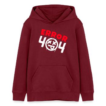 Error 404 Not Found - Teens Organic Hoodie by Stanley/Stella - burgundy - Front - AI Model Teenager Male dark (155cm)