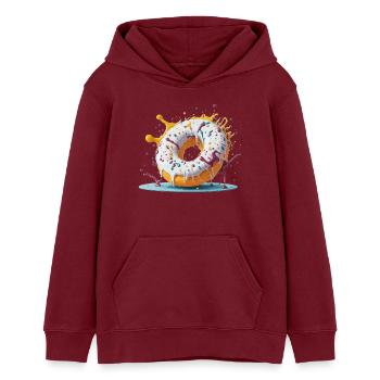 Donut - Teenager Organic Hoodie Mini Cruiser von Stanley/Stella - Burgunderrot - Vorne - AI Model Teenager Male dark (155cm)