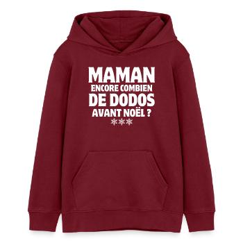 Weihnachten, Frohe Weihnachten, Frohe Feiertage - Teenager Organic Hoodie Mini Cruiser von Stanley/Stella - Burgunderrot - Vorne - AI Model Teenager Male dark (155cm)