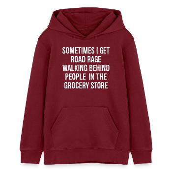 Manchmal bekomme ich Straßenrennen, wenn ich hinter Leuten herlaufe - Teenager Organic Hoodie Mini Cruiser von Stanley/Stella - Burgunderrot - Vorne - AI Model Teenager Male dark (155cm)