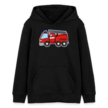 Feuerwehr Auto - Teenager Organic Hoodie Mini Cruiser von Stanley/Stella - Schwarz - Vorne - AI Model Teenager Male light (155cm)