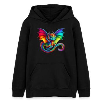 Drache - Teenager Organic Hoodie Mini Cruiser von Stanley/Stella - Schwarz - Vorne - AI Model Teenager Male light (155cm)