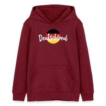 Deutschland deutsche Flagge - Teenager Organic Hoodie Mini Cruiser von Stanley/Stella - Burgunderrot - Vorne - AI Model Teenager Male dark (155cm)