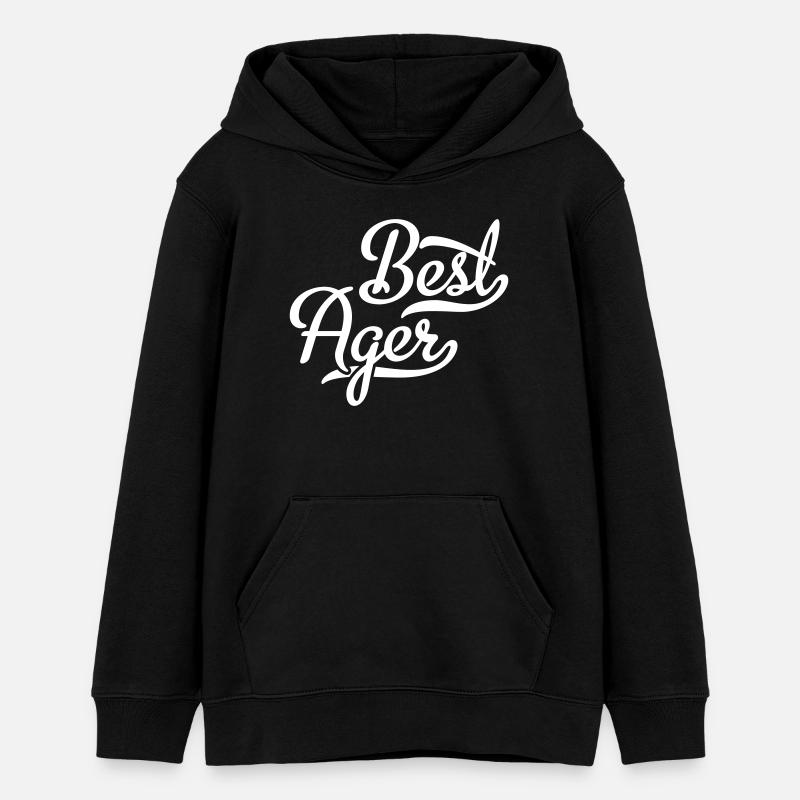 Meilleur Ager - Sweat à capuche ado bio Stanley/Stella - noir