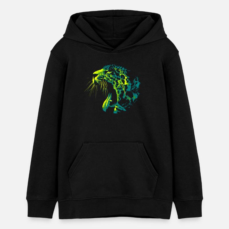 Panthère Stylée - Sweat à capuche ado bio Stanley/Stella - noir