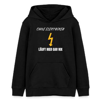 Ohne Elektriker läuft nix – Strom Handwerker - Teenager Organic Hoodie Mini Cruiser von Stanley/Stella - Schwarz - Vorne - AI Model Teenager Male light (155cm)