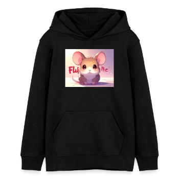 Maus Fluff me - Teenager Organic Hoodie Mini Cruiser von Stanley/Stella - Schwarz - Vorne - AI Model Teenager Male light (155cm)
