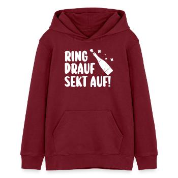 Bachelor Party Team Bride Hen Party - Teens Organic Hoodie by Stanley/Stella - burgundy - Front - AI Model Teenager Male dark (155cm)