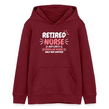 Spruch einer pensionierten Krankenschwester - Teenager Organic Hoodie Mini Cruiser von Stanley/Stella - Burgunderrot - Vorne - AI Model Teenager Male dark (155cm)