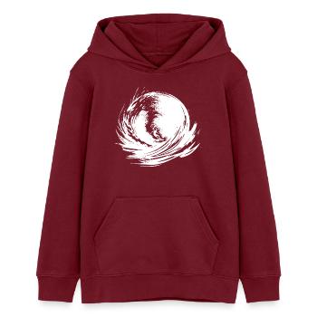 Energetic Surfing Art Surfer - Teens Organic Hoodie by Stanley/Stella - burgundy - Front - AI Model Teenager Male dark (155cm)