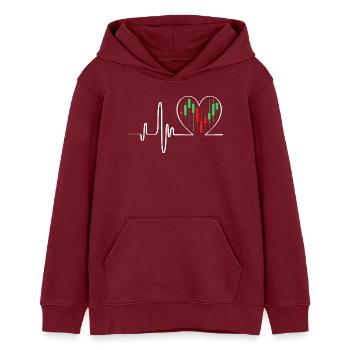 Trading Finanzen Aktien Geld Bitcoin Kapital - Teenager Organic Hoodie Mini Cruiser von Stanley/Stella - Burgunderrot - Vorne - AI Model Teenager Male dark (155cm)