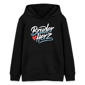 Bruderherz Brüder Großer Bro Spruch Kleiner Bruder - Teenager Organic Hoodie Mini Cruiser von Stanley/Stella - Schwarz - Vorne - AI Model Teenager Male light (155cm)