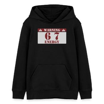 Warnung 6 7 Energie Spaß 67 Nummer 6-7 6 7 Sechs S - Teenager Organic Hoodie Mini Cruiser von Stanley/Stella - Schwarz - Vorne - AI Model Teenager Male light (155cm)