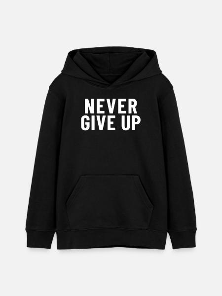 Never Give Up - Teenager Organic Hoodie Mini Cruiser von Stanley/Stella - Schwarz