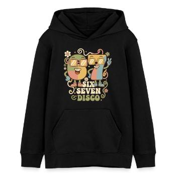 Retro Party 6-7 Discokugel Geschenk Lustig Süß - Teenager Organic Hoodie Mini Cruiser von Stanley/Stella - Schwarz - Vorne - AI Model Teenager Male light (155cm)
