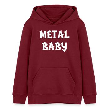 bébé metal metal baby musique metal bébé Rock - Sweat à capuche ado bio Stanley/Stella - bordeaux - Devant - AI Model Teenager Male dark (155cm)