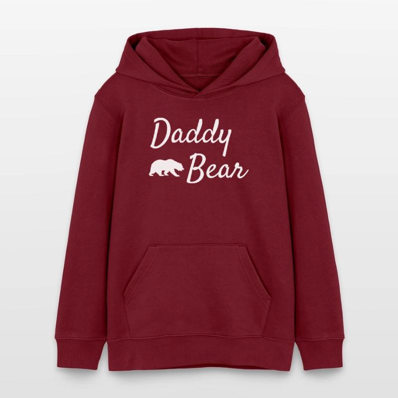 Daddy Bear Script Logo Teens Organic Hoodie by Stanley/Stella